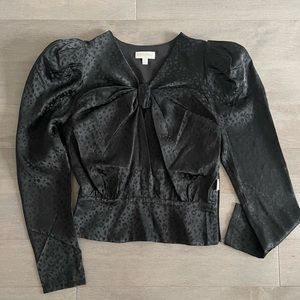 Silk V neck crop blouse by Ronny Kobo